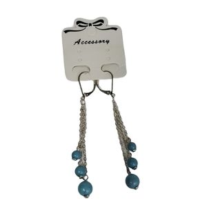 Silver Aqua dangling earrings